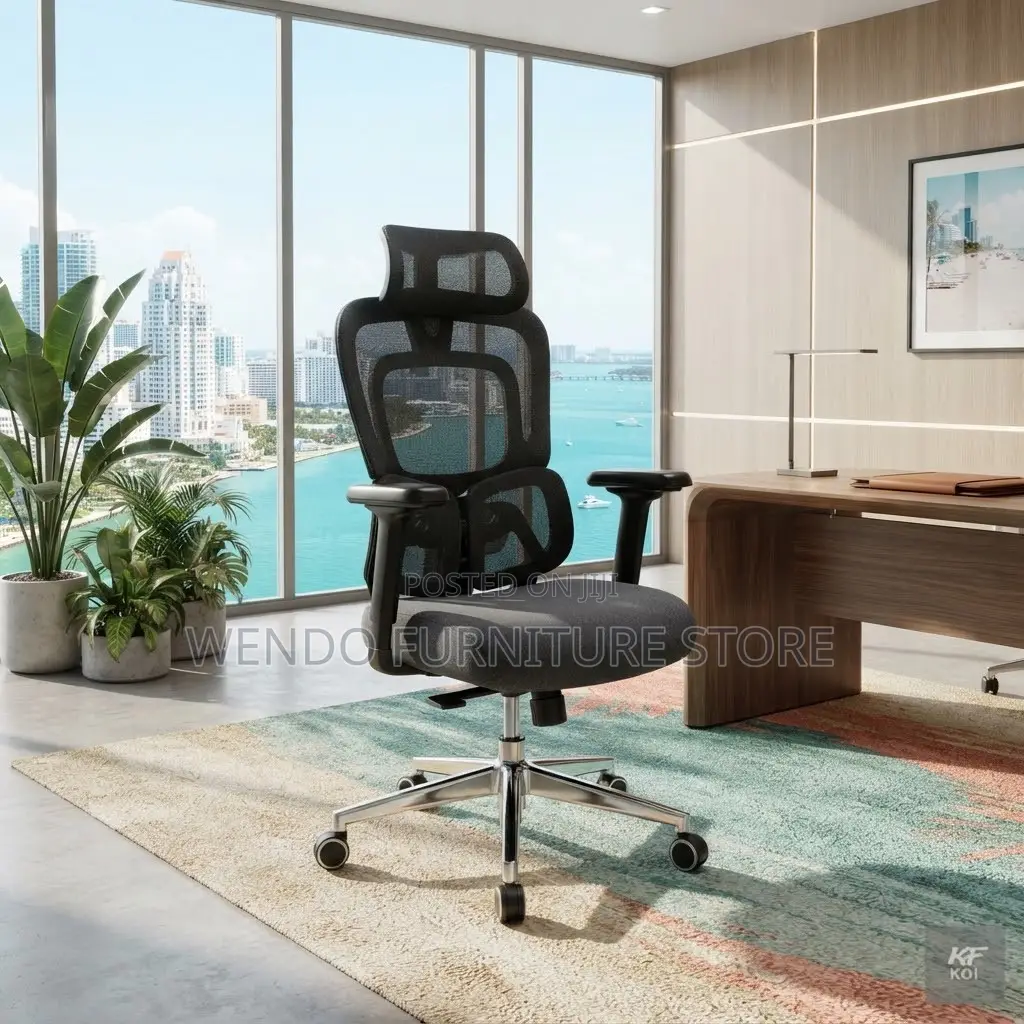 Office Chairs; Orthopedic High Backrest Mesh Recliner Fabric Seats