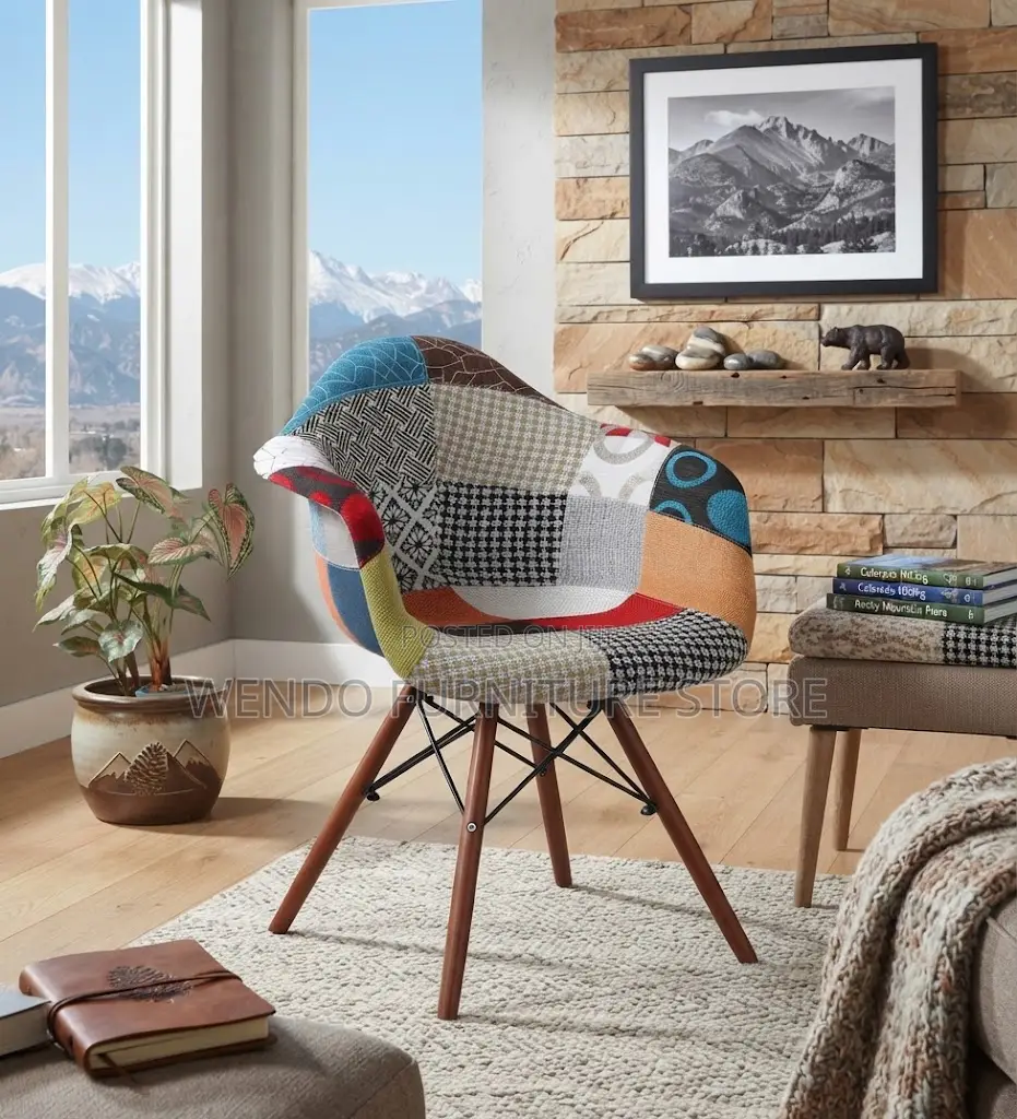 Home Chairs; Long Living Room Eames Multi Colored Chairs