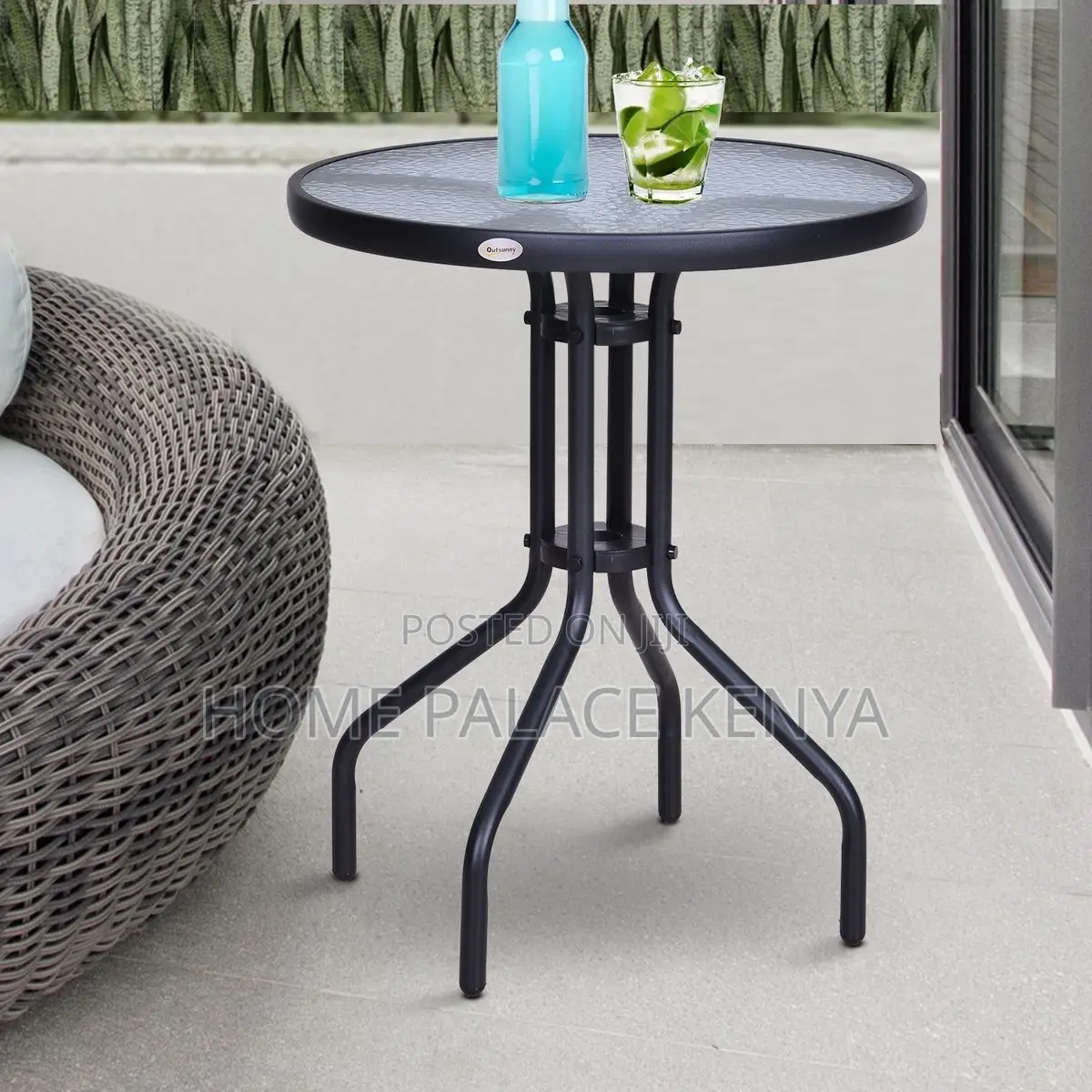 Dining Table; Outdoor Bistro Dining Table for Patio and Garden