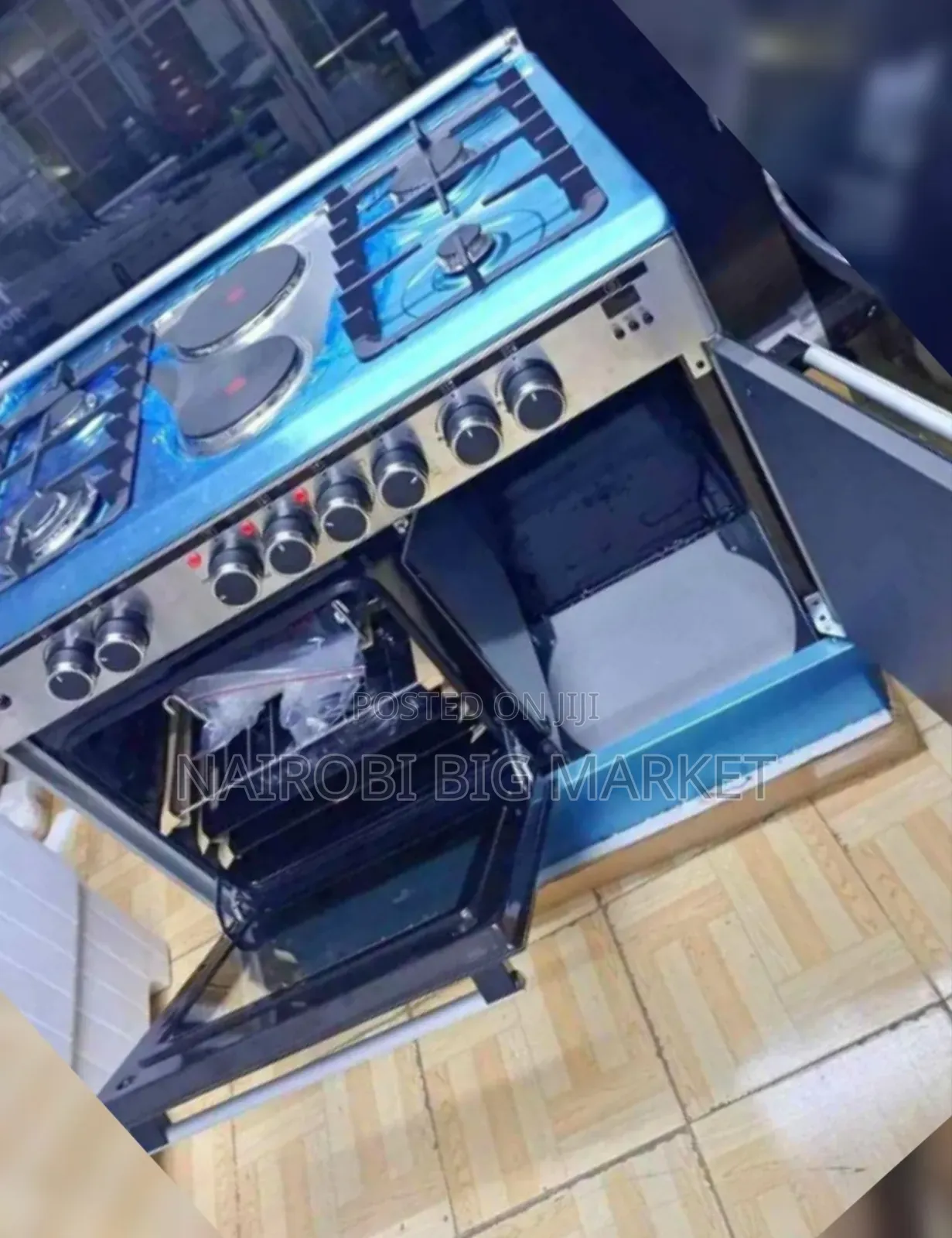 Haier 60*90 4+2 Standing Cooker With Gas Compartment & Sensor