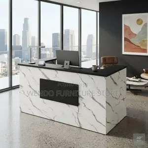 Reception Desk; White 160CM Office Modern Reception Desks