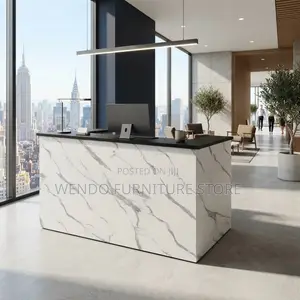Reception Desk; White 160CM Office Modern Reception Desks