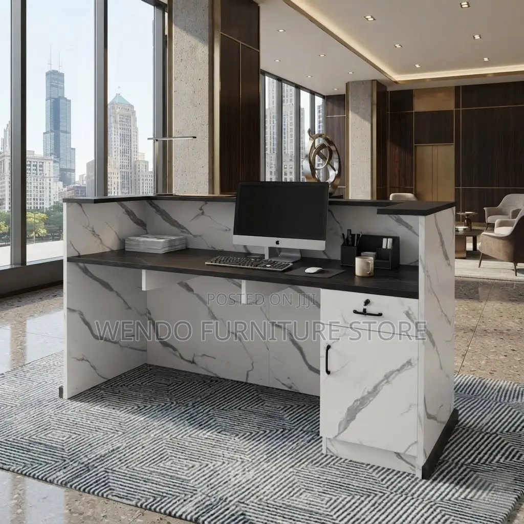 Reception Desk; White 160CM Office Modern Reception Desks