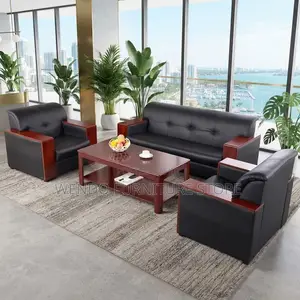 Office Sofa; Heavy Leather Executive Five Seaters Diploe Sofa Set