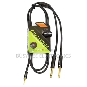 Proel CHLP170LU5 3.5mm Stereo Jack to 2 Mono 6.3mm Jacks5 MetreCable