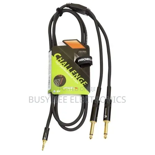 Proel CHLP170LU5 3.5mm Stereo Jack to 2 Mono 6.3mm Jacks5 MetreCable