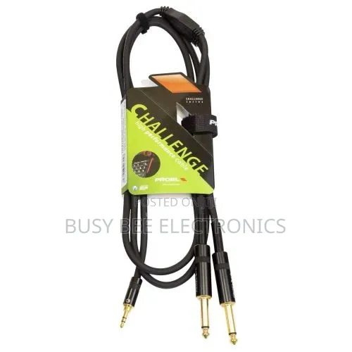 Proel CHLP170LU5 3.5mm Stereo Jack to 2 Mono 6.3mm Jacks5 MetreCable
