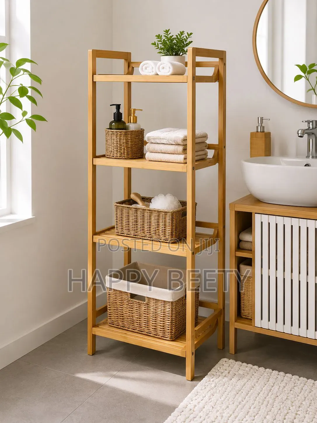4-Tier Bamboo Bathroom RACk