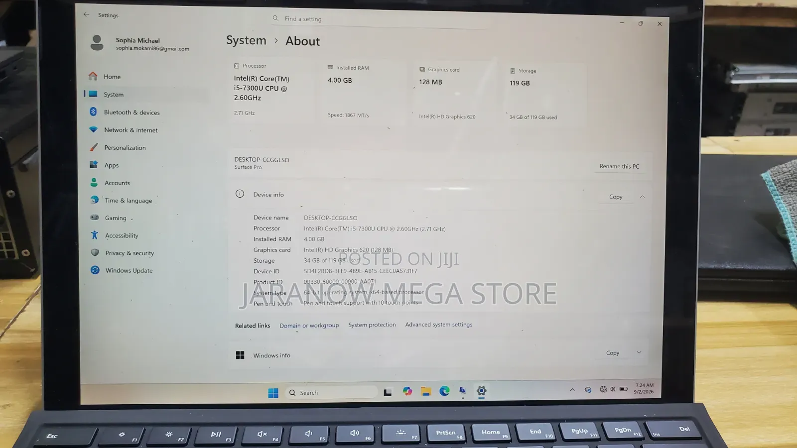 Laptop Microsoft Surface Pro 5 4GB Intel Core i5 SSD 128GB