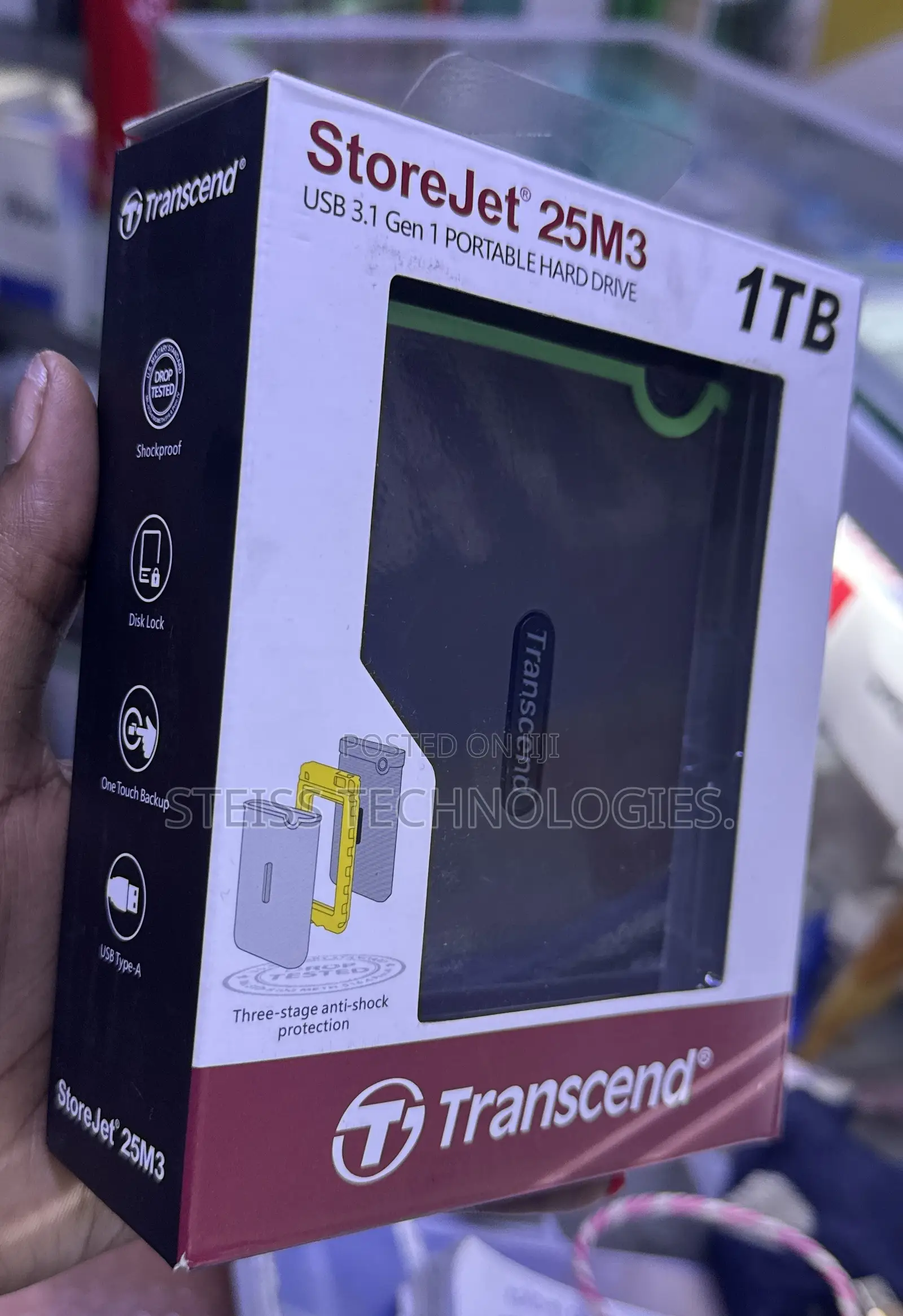 1TB Transend  Portable Hard Drive.