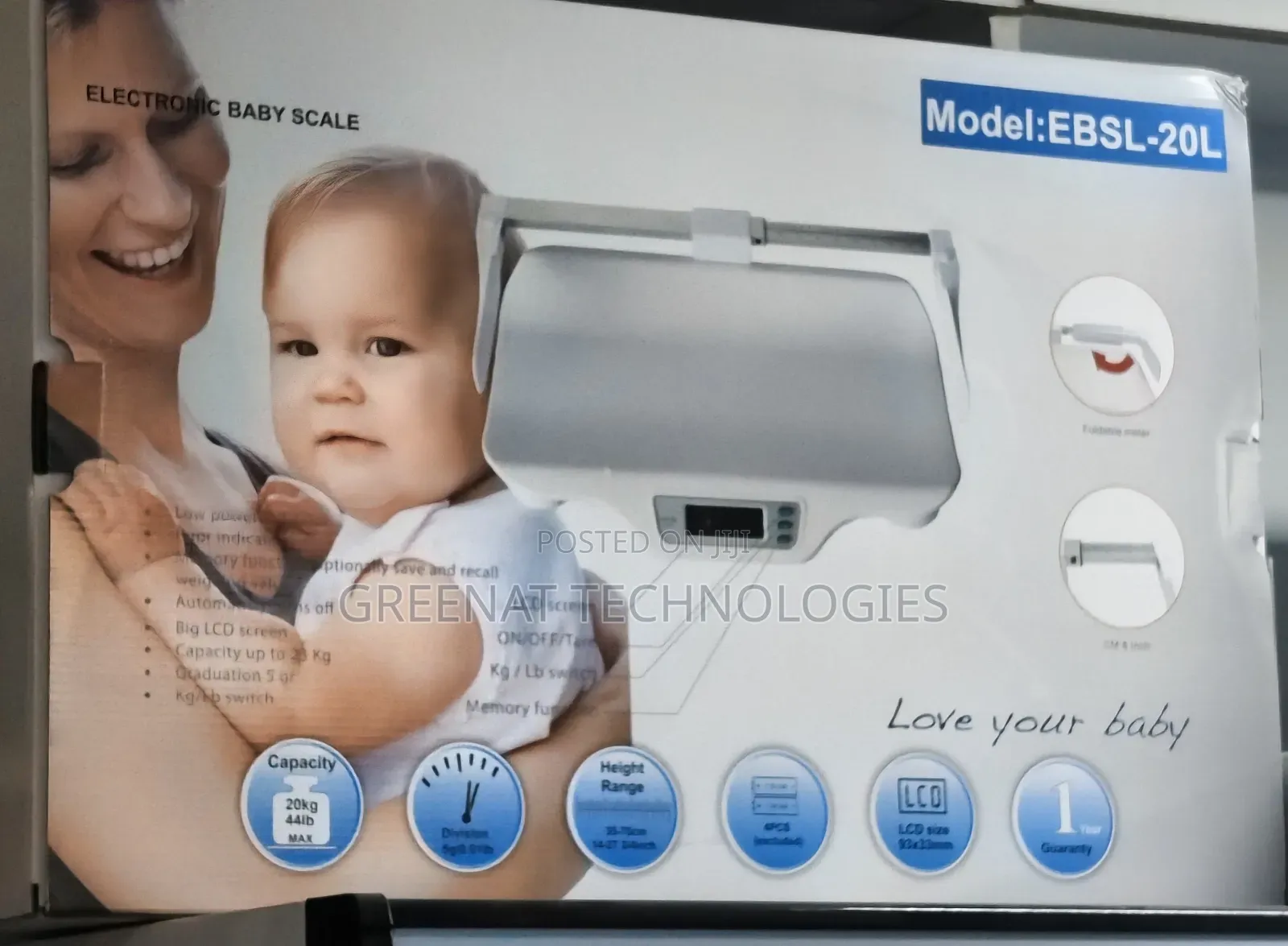 Electronic Baby Scale EBSL 20L Digital Baby Scale With Height Meter