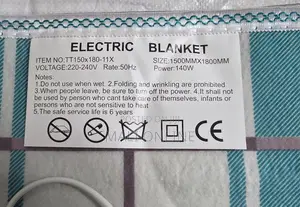 Electric Blanket 150x180cm Double Bed Warmer 140W Fast Heat Auto-Off