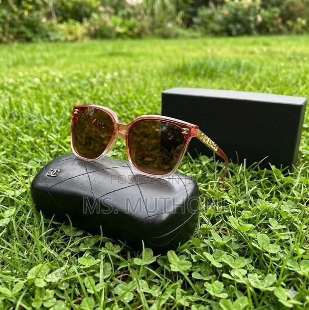 Transparent Peach Chanel Square Frames Channel Sunglasses - thumbnail 2