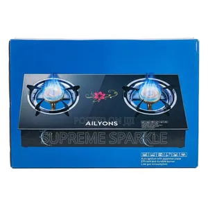 2 Burner Gas Cooker Ailyons Tempered Glass Top Auto Ignition