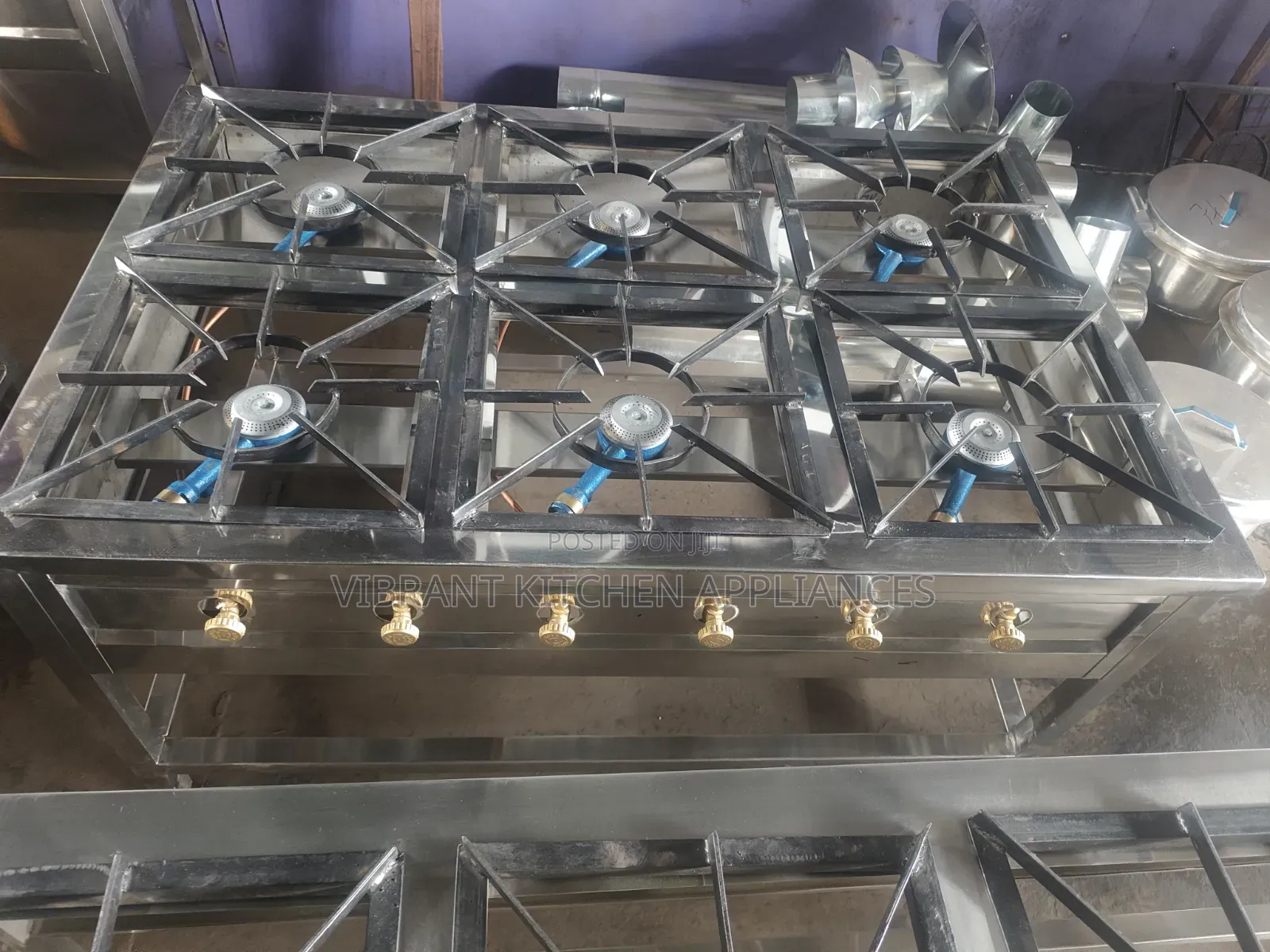 Six Burner Stainless Steel Commercial Cooker