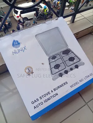 4-Burner Auto-Ignition Gas Cooker – Powerful & Efficient