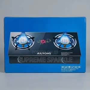 2 Burner Gas Cooker Ailyons Tempered Glass Top Auto Ignition