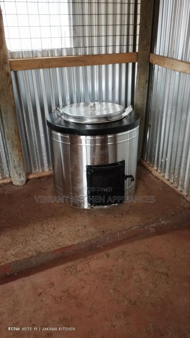 100 Litres Energy-Saving Firewood Jiko – Stainless Steel