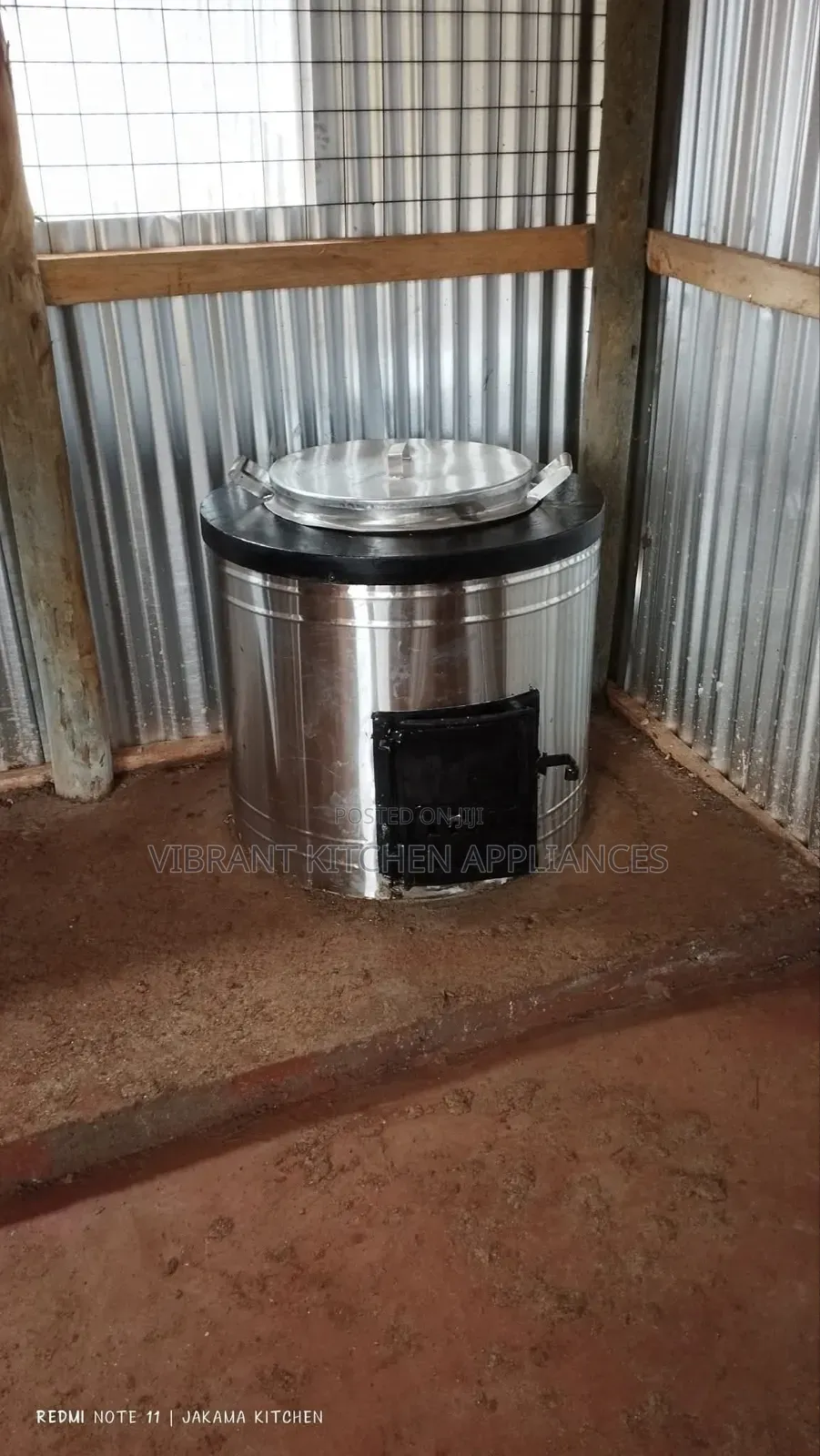100 Litres Energy-Saving Firewood Jiko – Stainless Steel