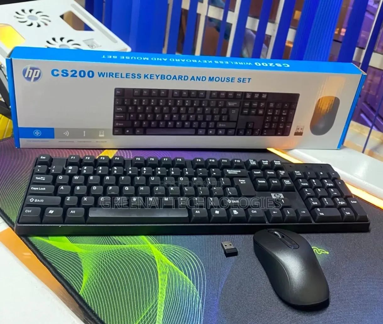 HP CS200 Wireless Keyboard and Mouse Set Combo With USB Receiver