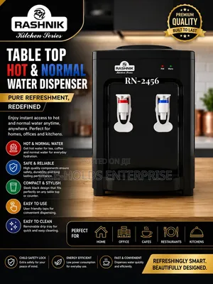 Black Table Top Hot and Normal Water Dispenser
 - Rashnik
