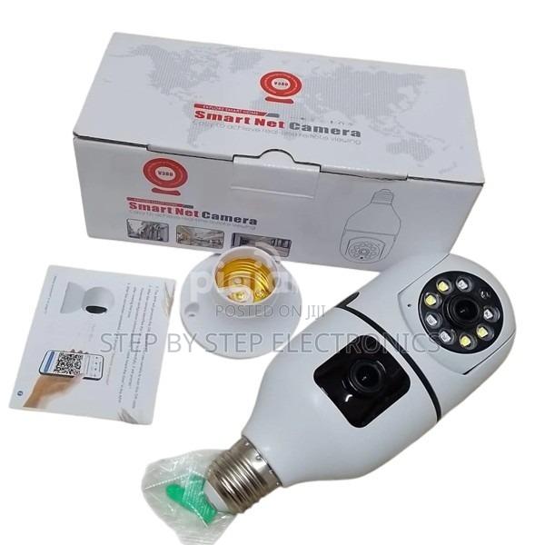 Smart 360 Degree Monitoring Dual Lens PTZ WiFi Bulb Security Camera