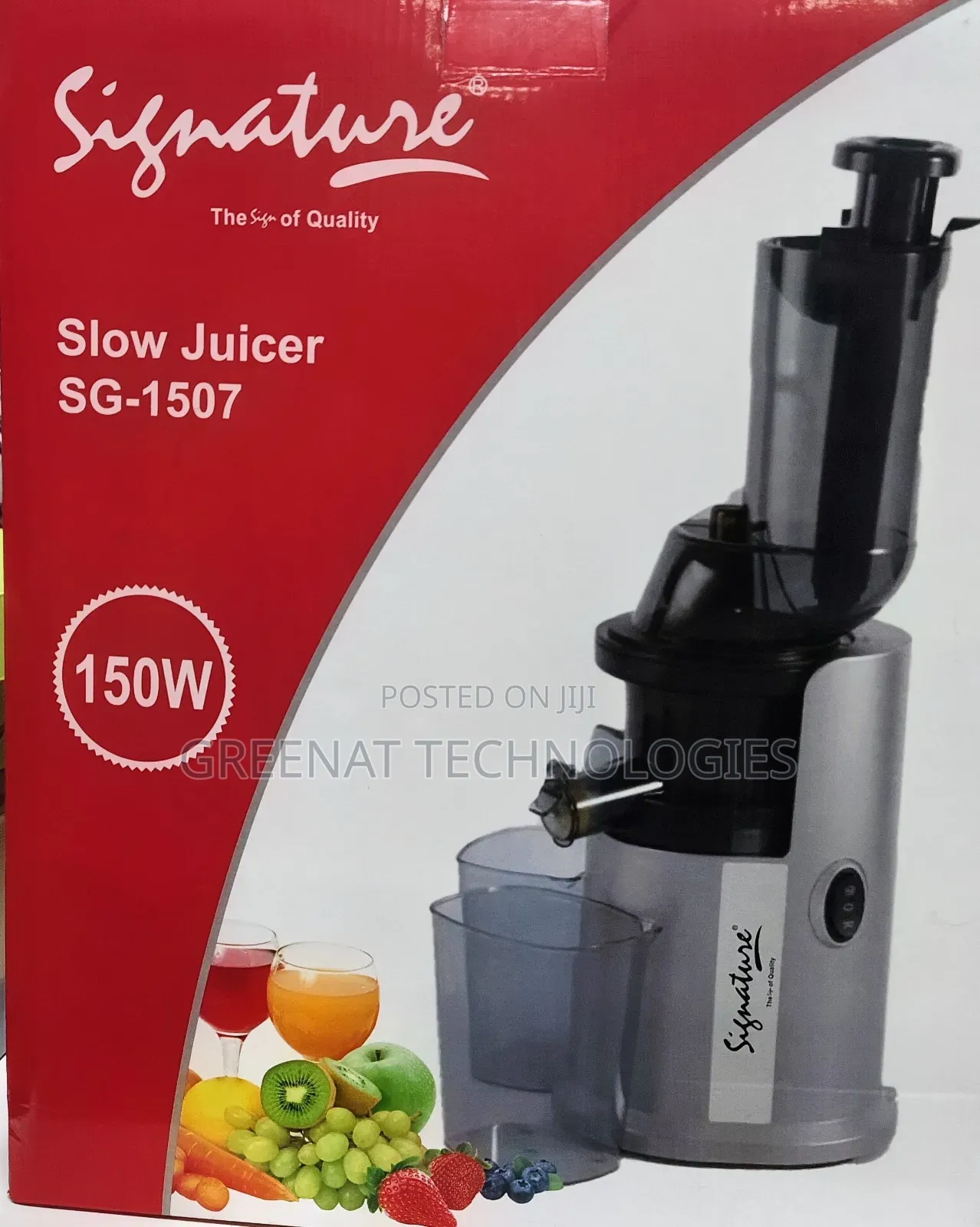 Signature Slow Juicer SG 1507 150W Cold Press Juicer Fruit Extractor