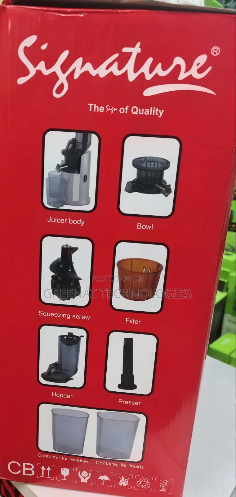 Signature Slow Juicer SG 1507 150W Cold Press Juicer Fruit Extractor