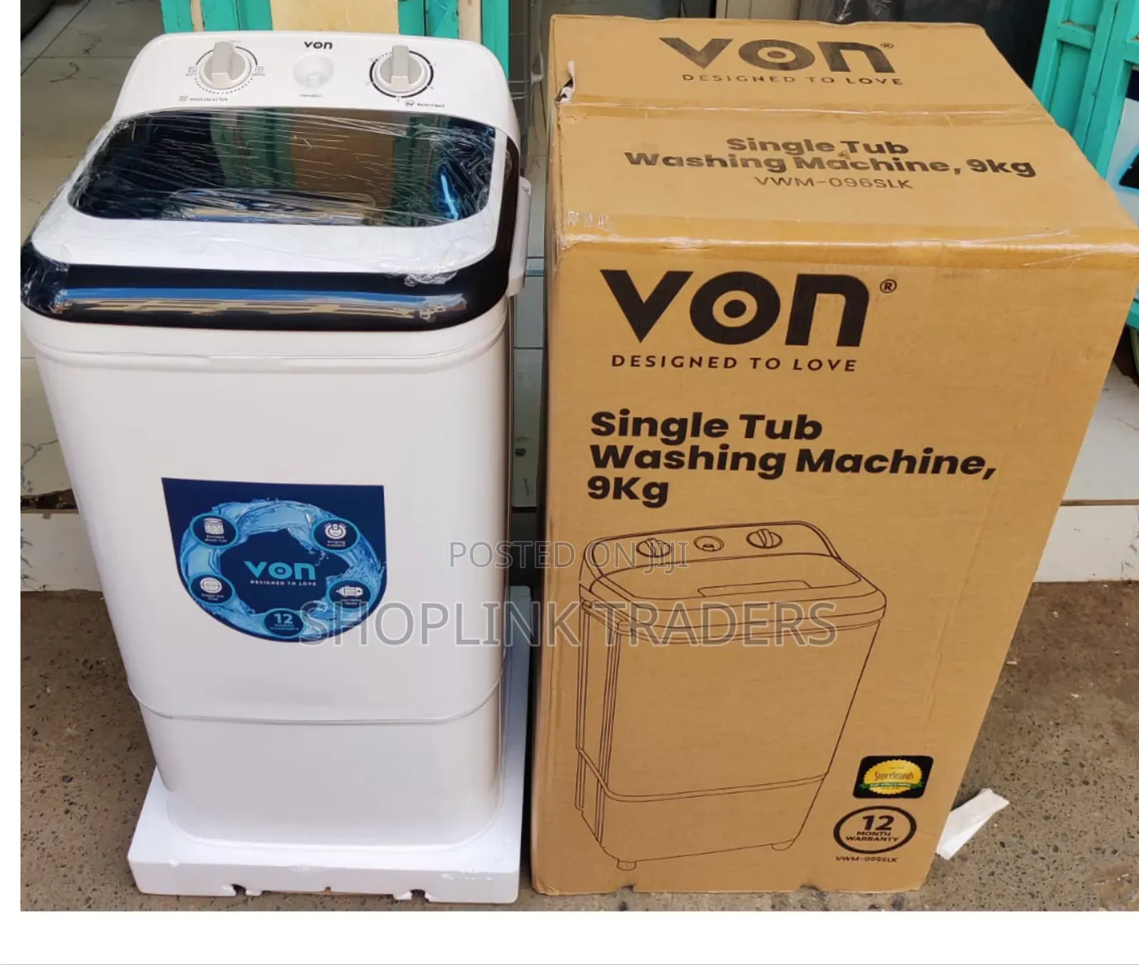Von 9kg Washing Machine Single Tub Washer