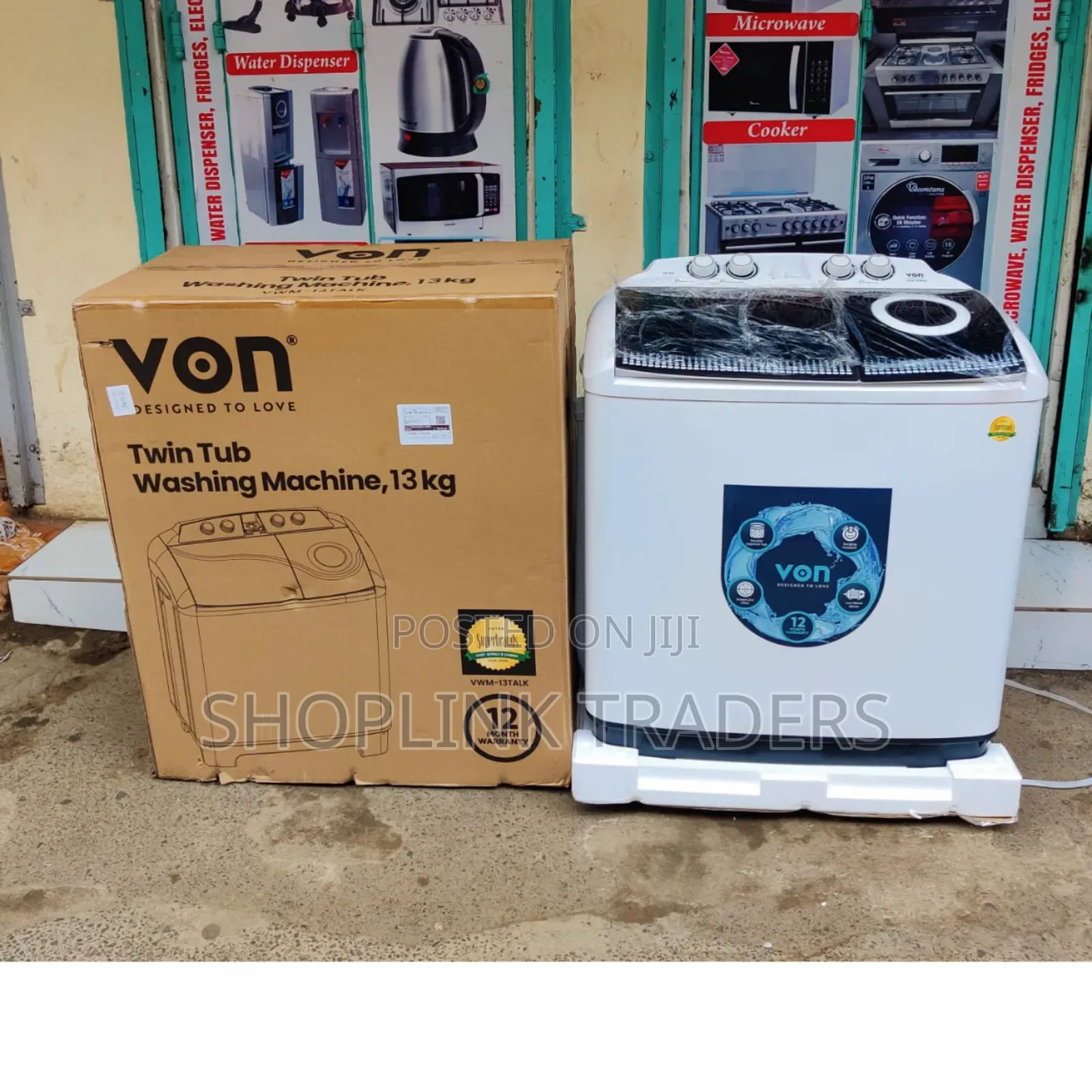 VON 13KG Top Load Twin Tub Washing Machine