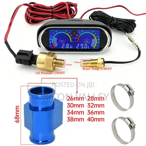 2-in-1 Digital LCD Gauge Both Water Temperature and Oil Pressure