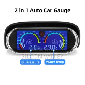2-in-1 Digital LCD Gauge Both Water Temperature and Oil Pressure