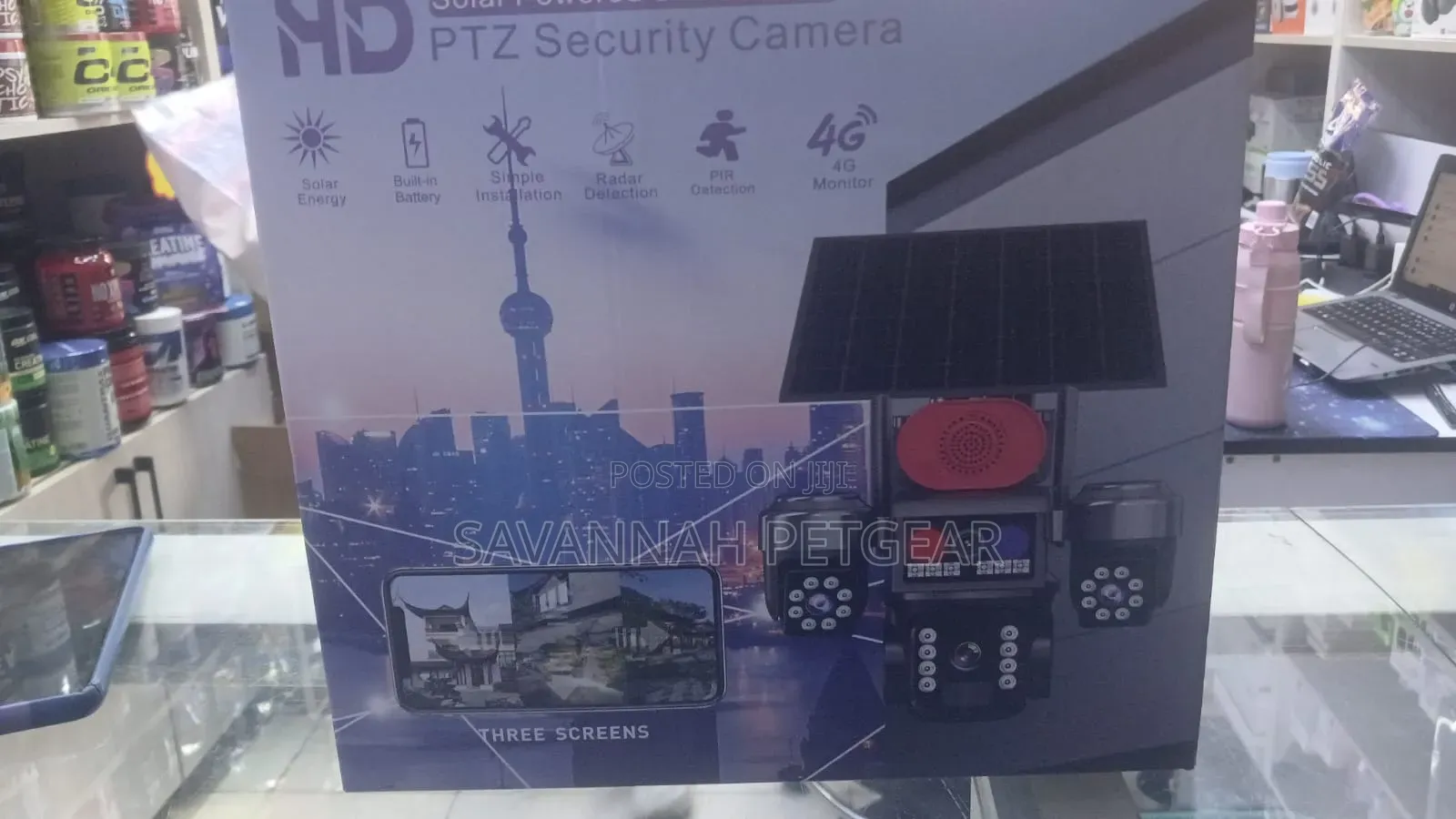 Solar-Powered 4G Triple-Lens PTZ Security Camera (V380 Pro) Outdoor