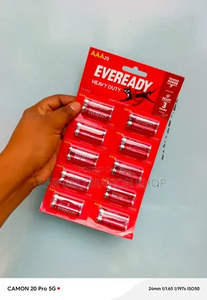 10 Plastic Sealed Slots With 2 Batteries Per Slot Eveready AAA Batteri