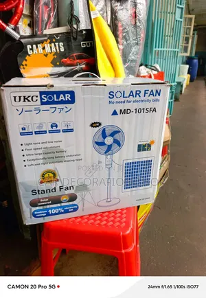18" Light Tone and Low Noise Solar_electric Stand Fan