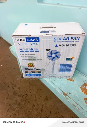 18" Low Noise Stand Solar Fan With 4distinct Speed Adjustment Modes