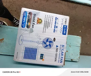 18" Solar Powered Stand Fan With Rotation Head