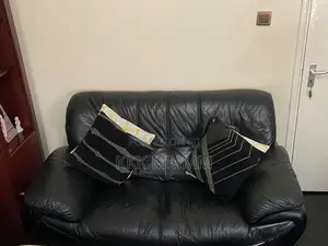 Beautiful Second Hand 6 Seater Sofa, Half Leather Half Faux Leather