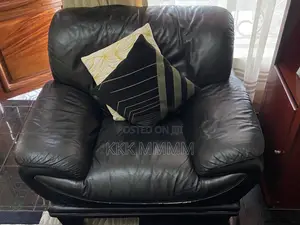 Beautiful Second Hand 6 Seater Sofa, Half Leather Half Faux Leather