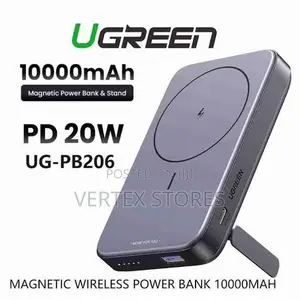 UGREEN MagFlow 10000mAh Magnetic Wireless Power Bank (20w)-Space Gray
