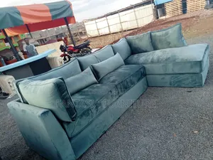 7-Seater L-Shaped Sage Green Sofa