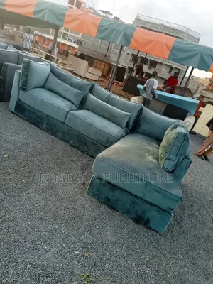 7-Seater L-Shaped Sage Green Sofa