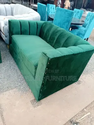 3 + 2 Seater Green Sofa (Low Back Seats)