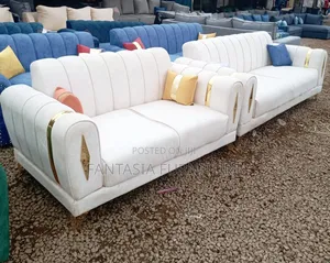 3-Seater Cream Textured Fabric Sofa