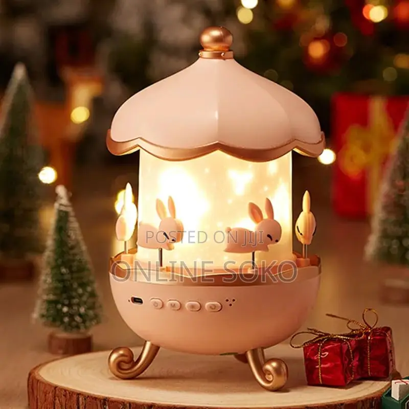 Bunny Carousel Night Light Projector – LED Star Projector for Kids