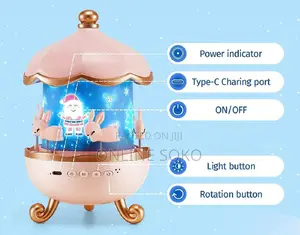 Bunny Carousel Night Light Projector – LED Star Projector for Kids