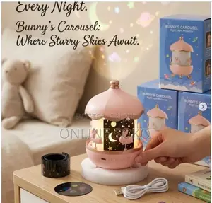 Bunny Carousel Night Light Projector – LED Star Projector for Kids
