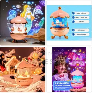 Bunny Carousel Night Light Projector – LED Star Projector for Kids