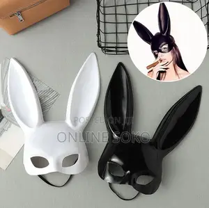 Rabbit Bunny Mask – Long Ear Halloween Masquerade, Costume Face Mask