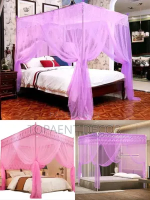 4 CORNER Frame Stands Mesh Bed Net